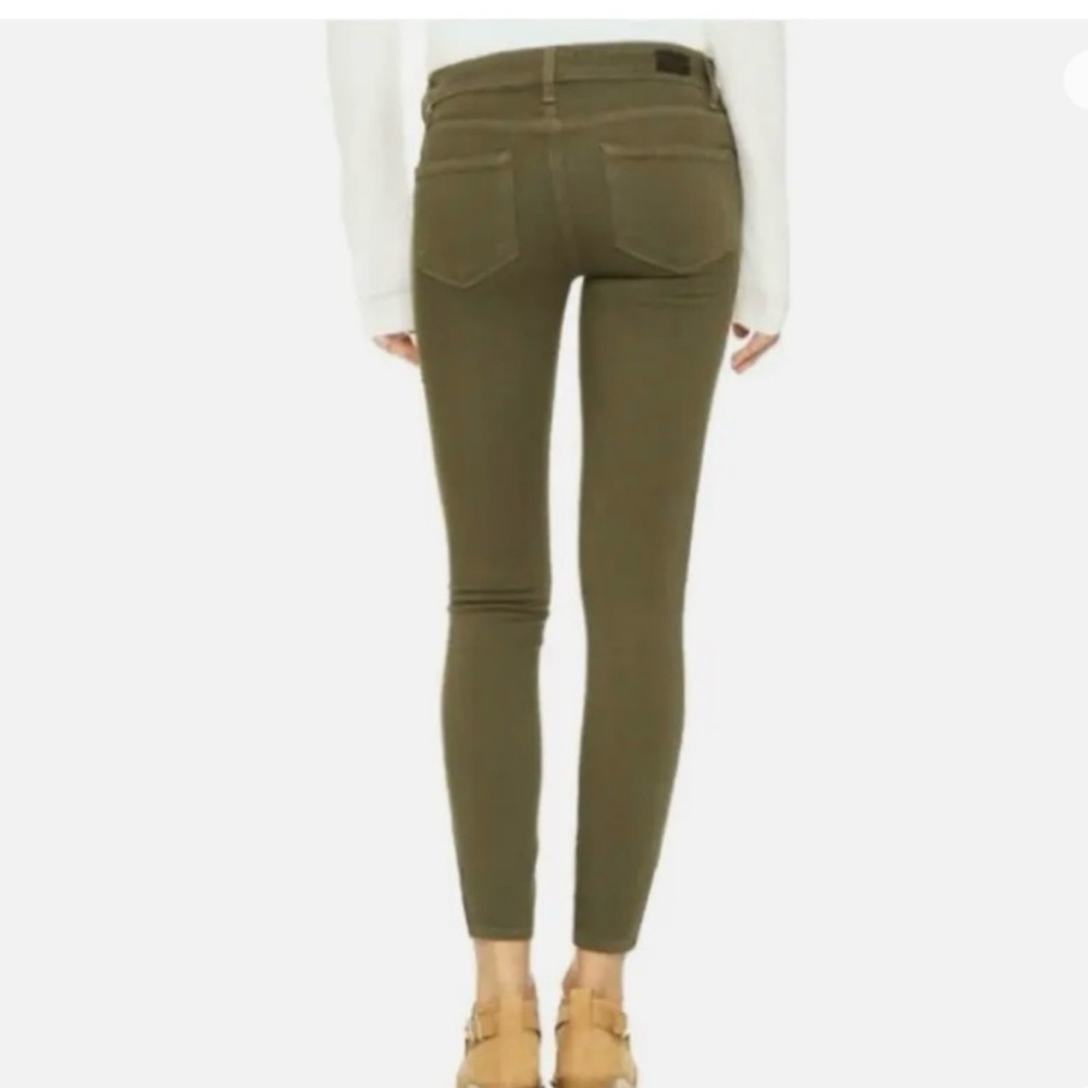 Paige Indio Zip Jeans in Seaweed Green size 26